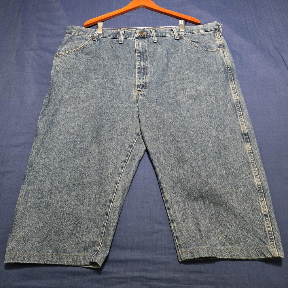 Rustler Shorts Mens 46 Blue Denim Relaxed Fit Big & Tall Bermuda Workwear Summer